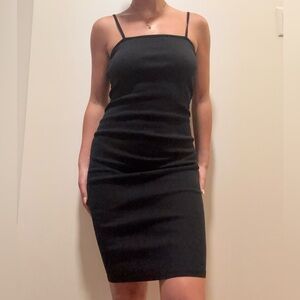 Topshop Black Midi Dress with Spaghetti Straps